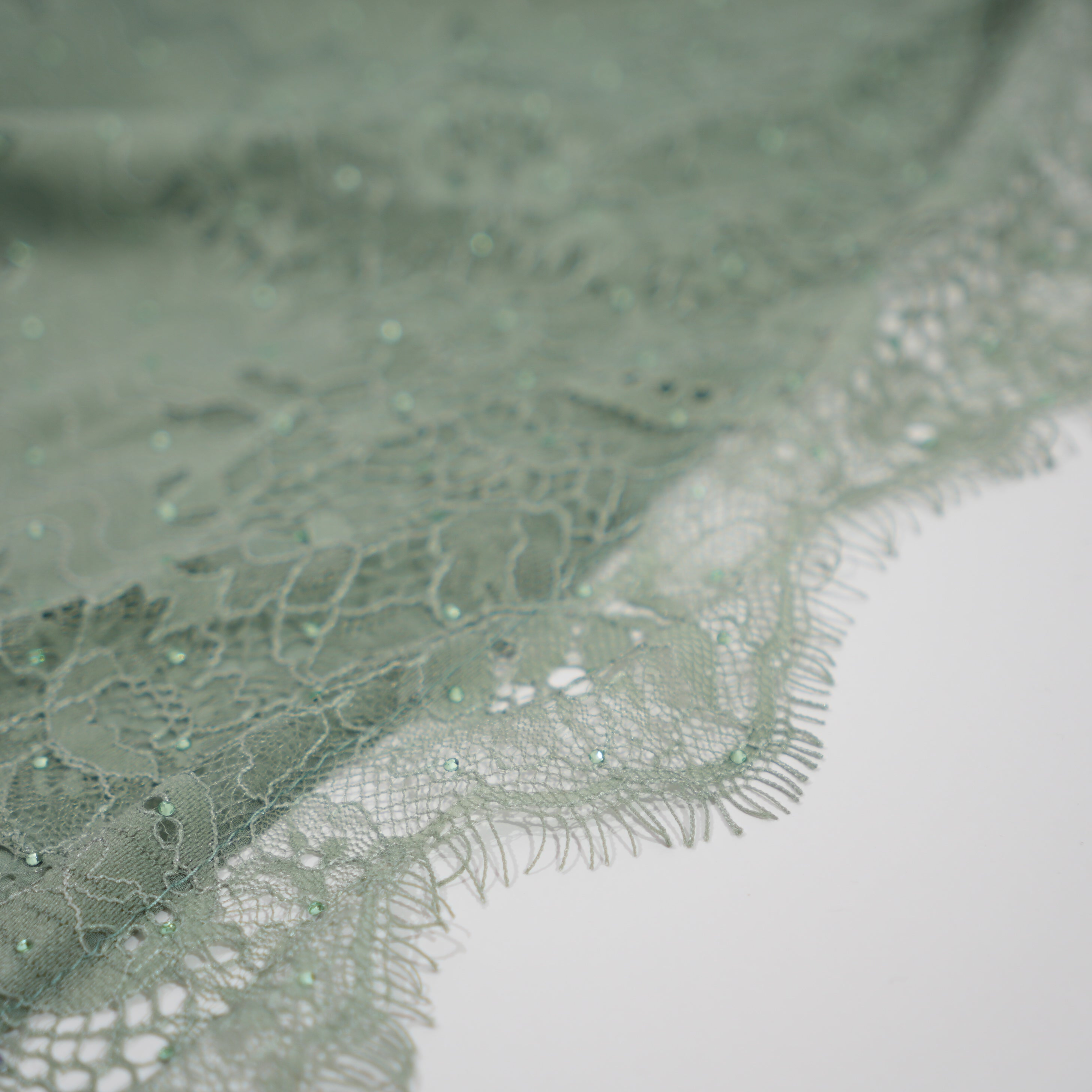 Sage Stone Lace Abaya