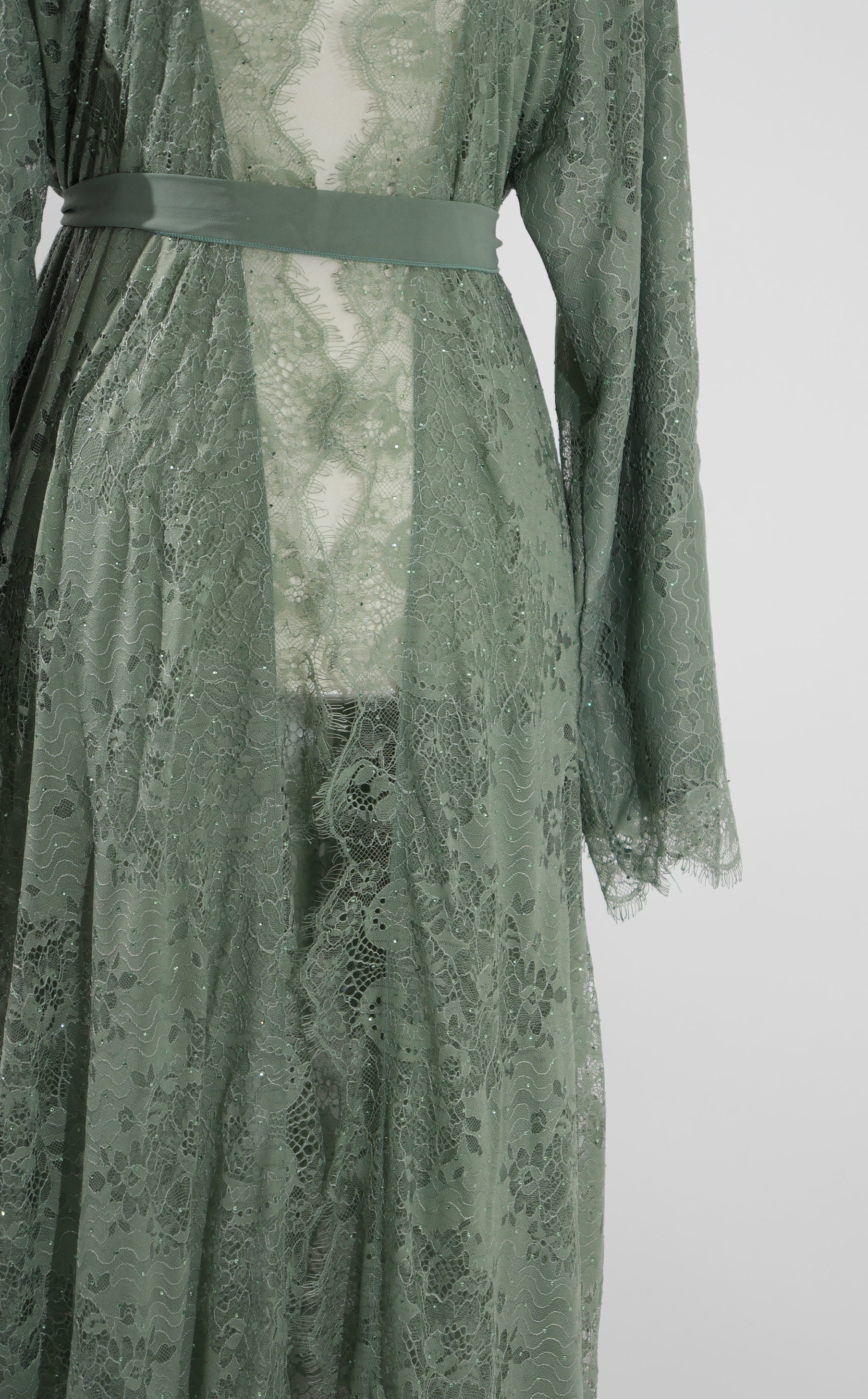 Sage Stone Lace Abaya