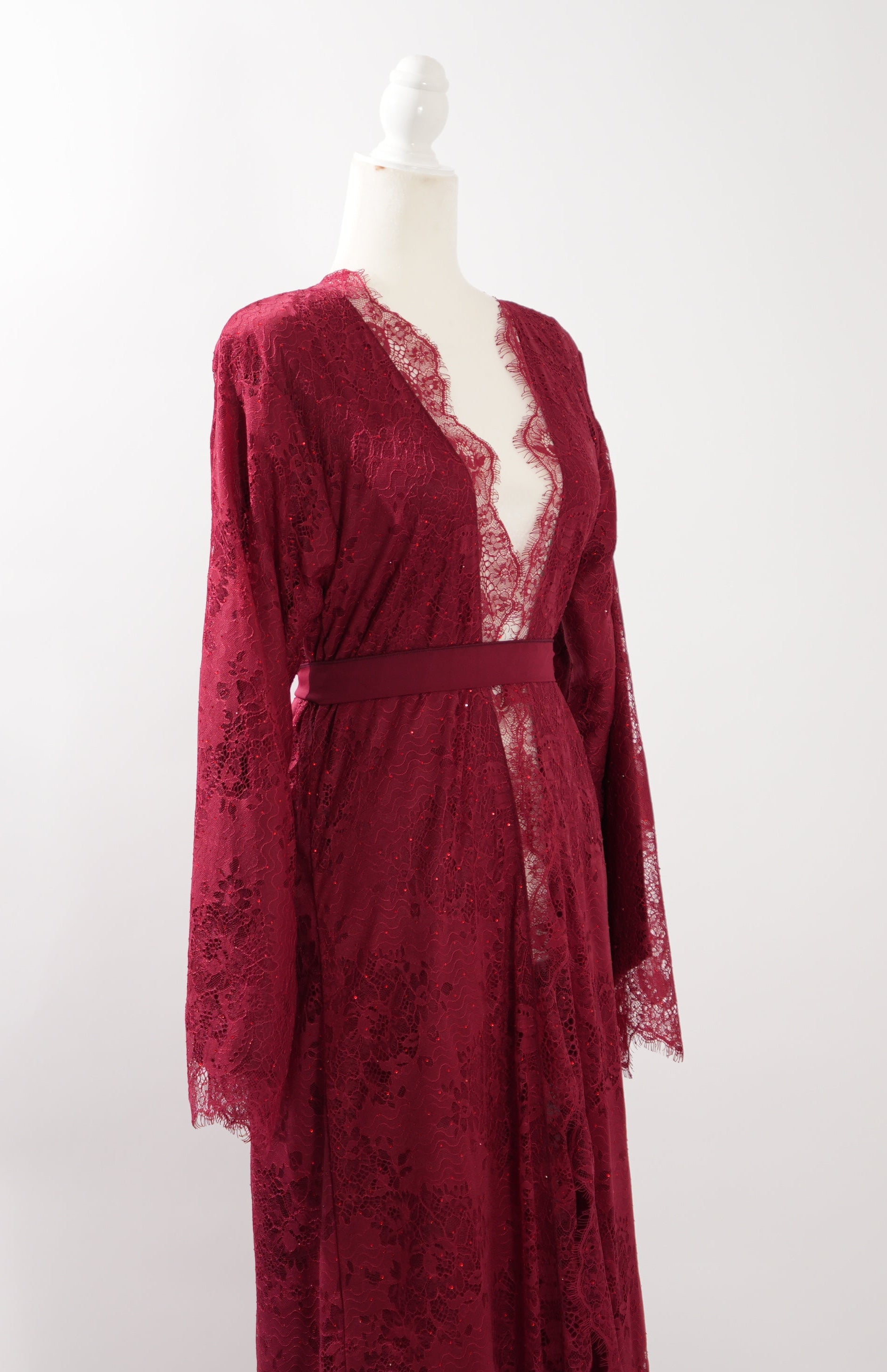 Burgundy Stoned Abaya 