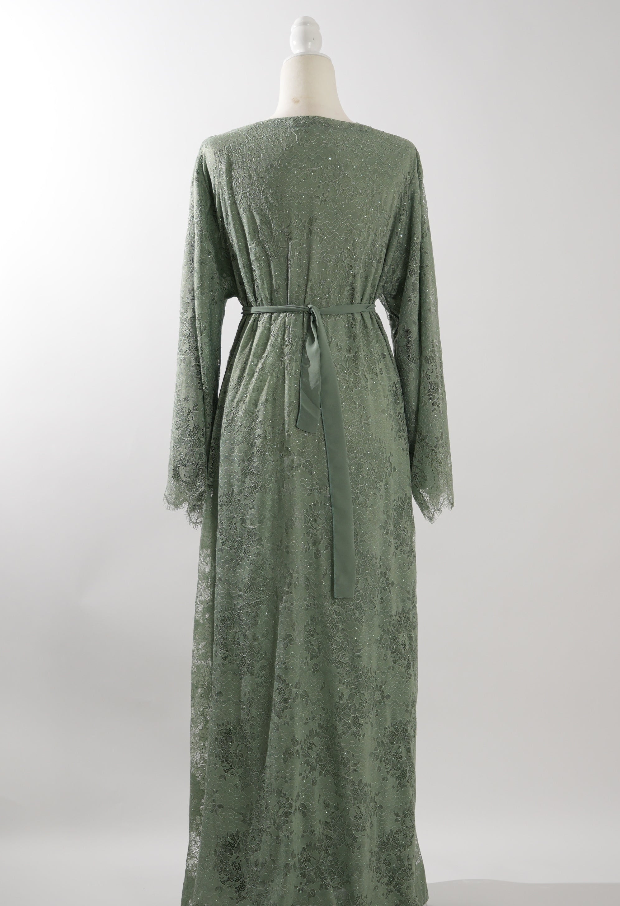 Sage Stone Lace Abaya