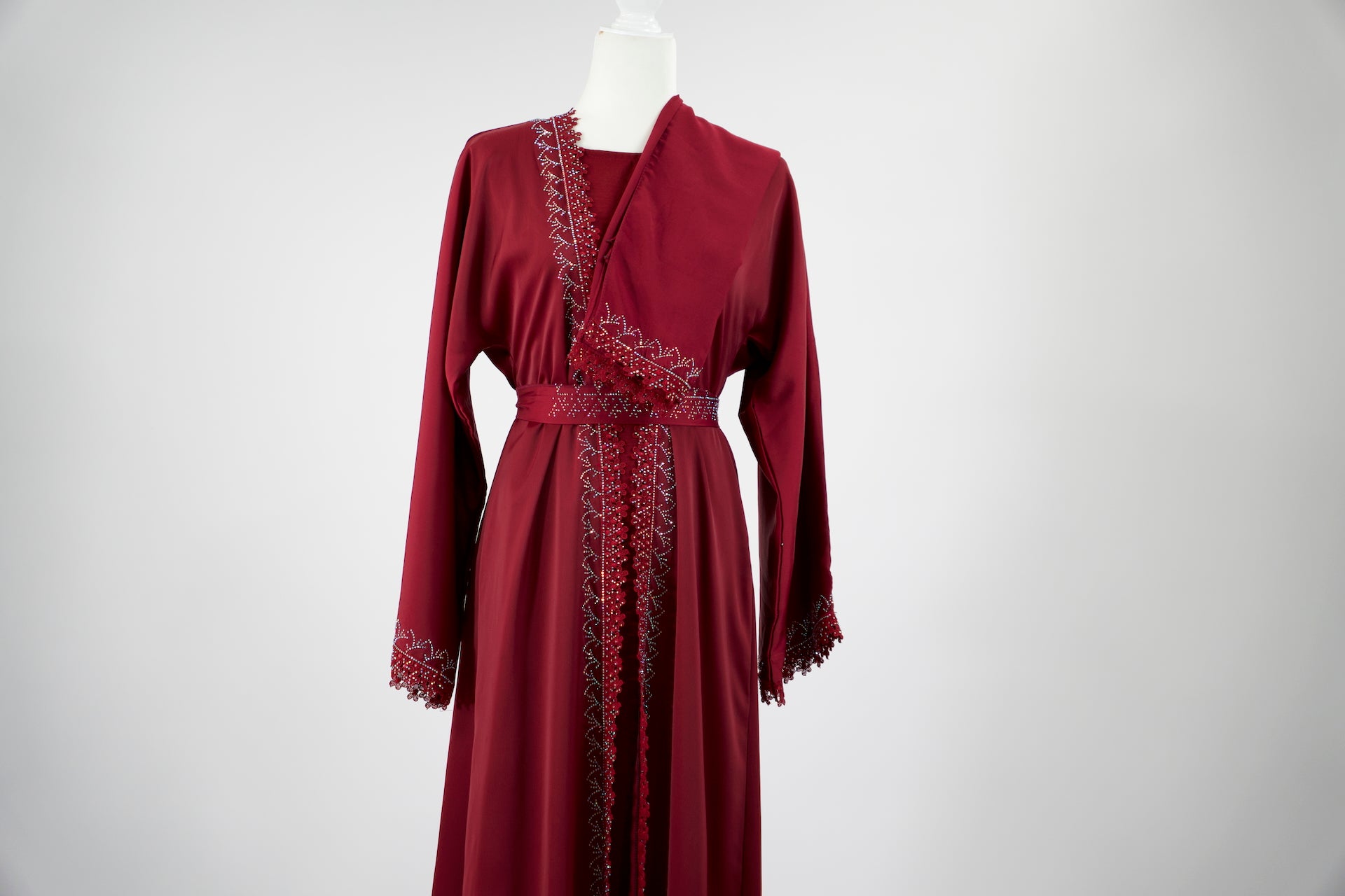 Luxury Burgundy Abaya