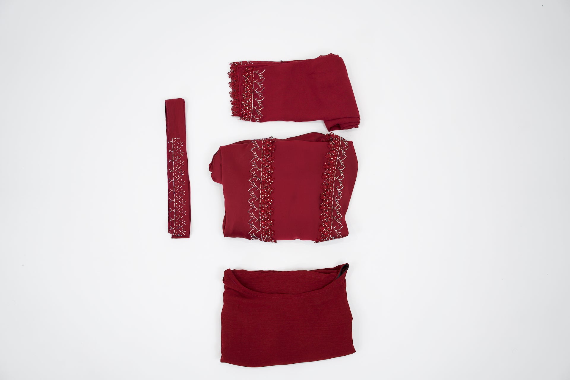 Luxury Burgundy Abaya