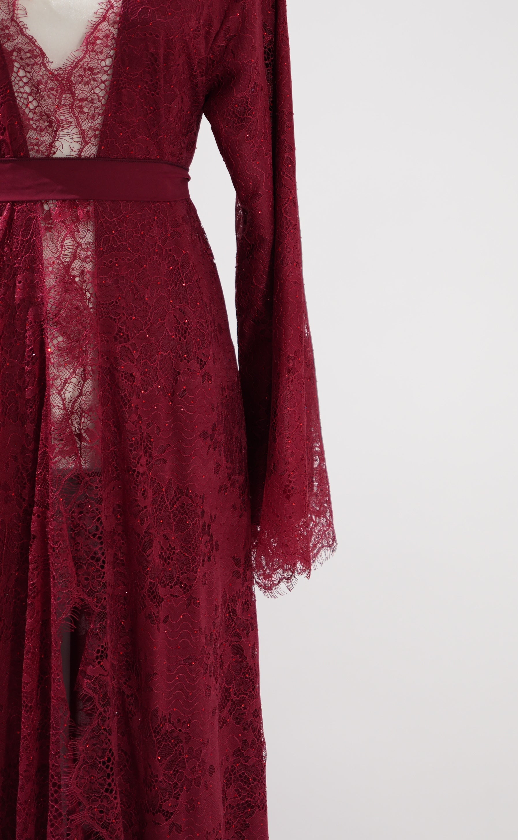 Burgundy Stoned Abaya 