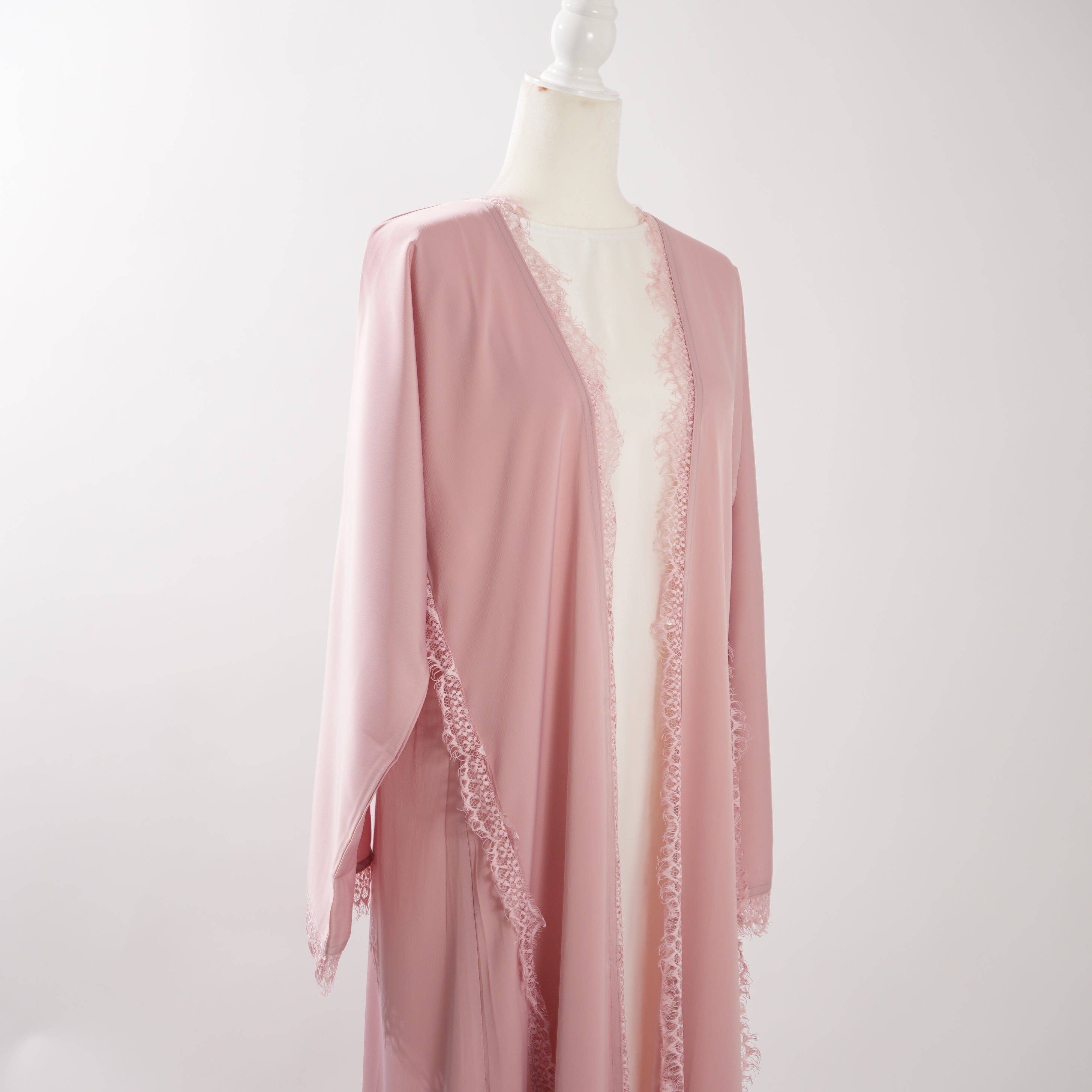 Rose Petal Lace Abaya Set