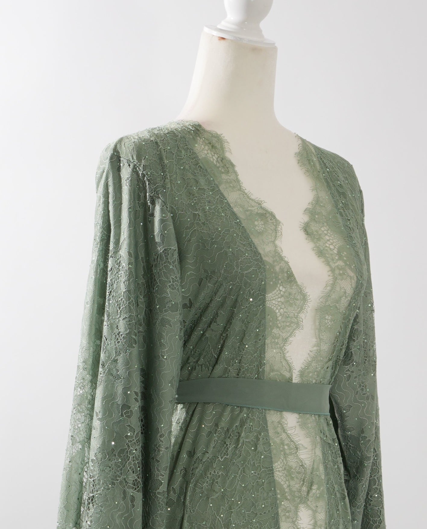 Sage Stone Lace Abaya