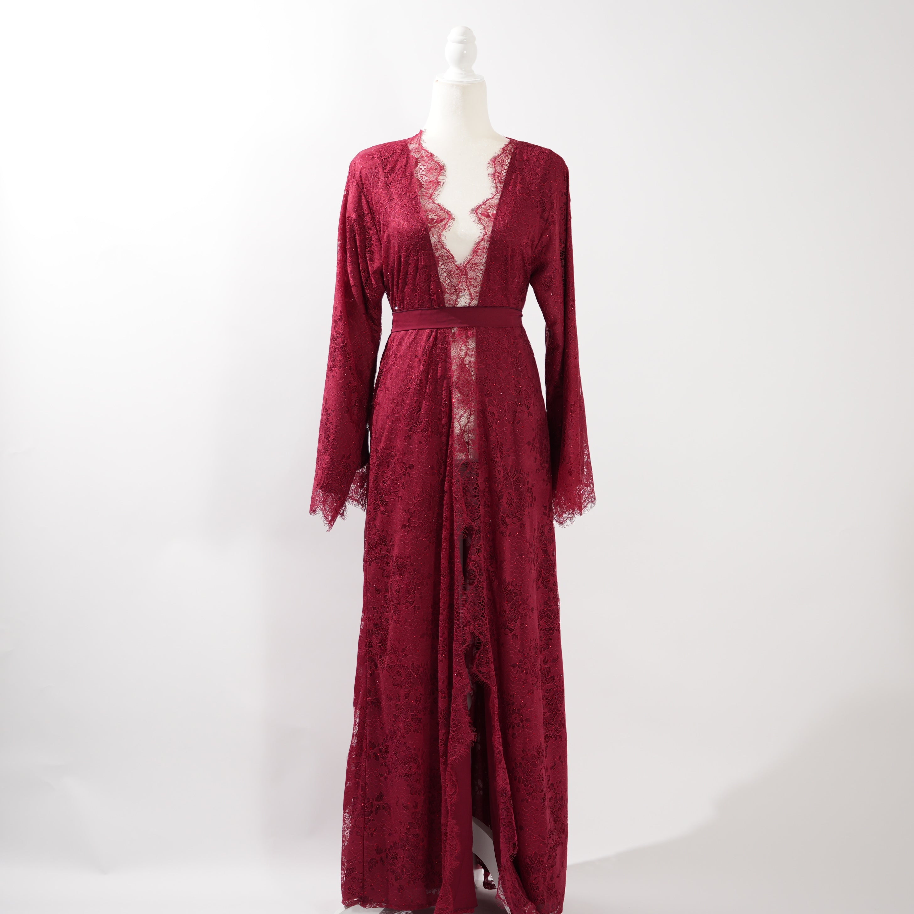 Burgundy Stoned Abaya ￼