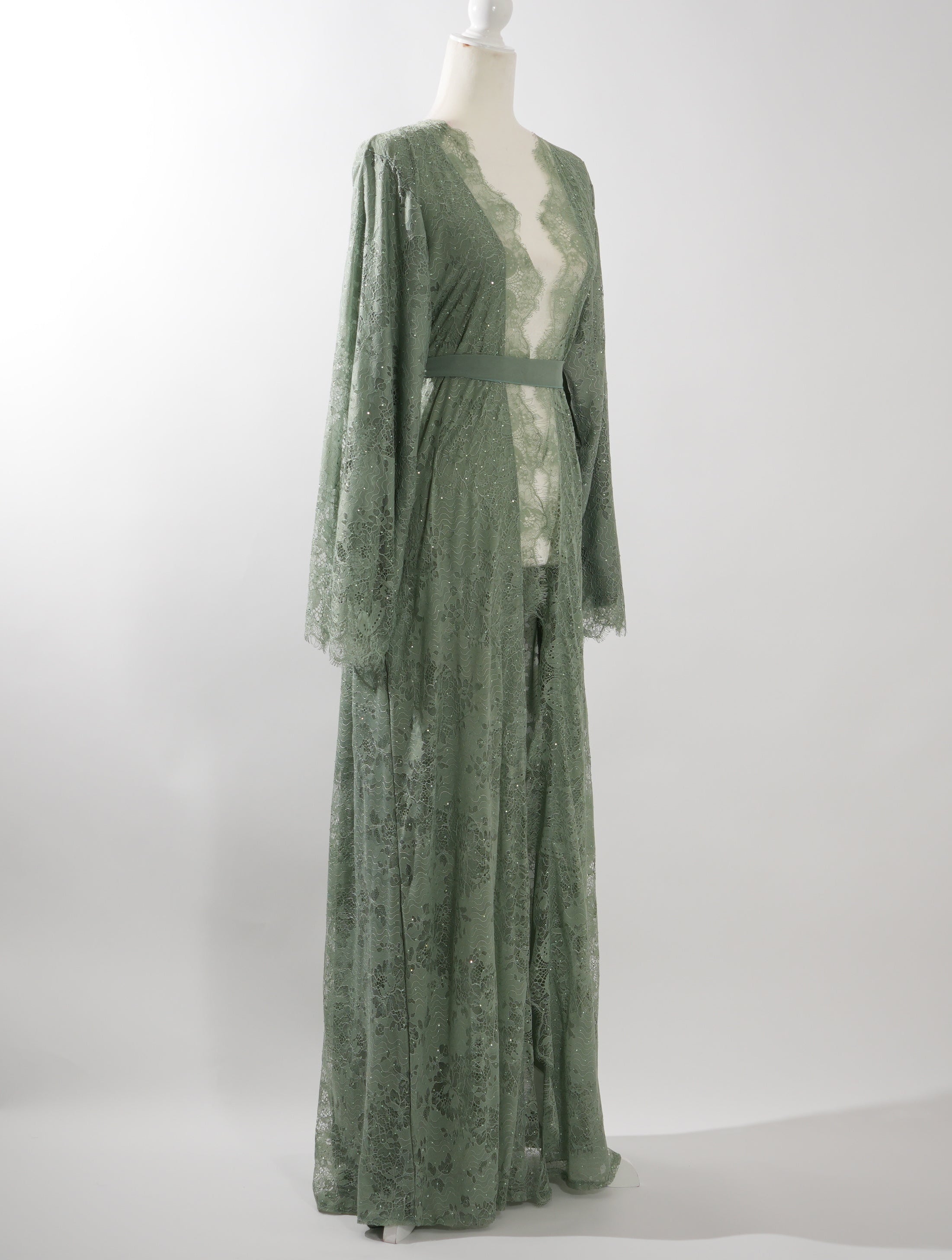 Sage Stone Lace Abaya