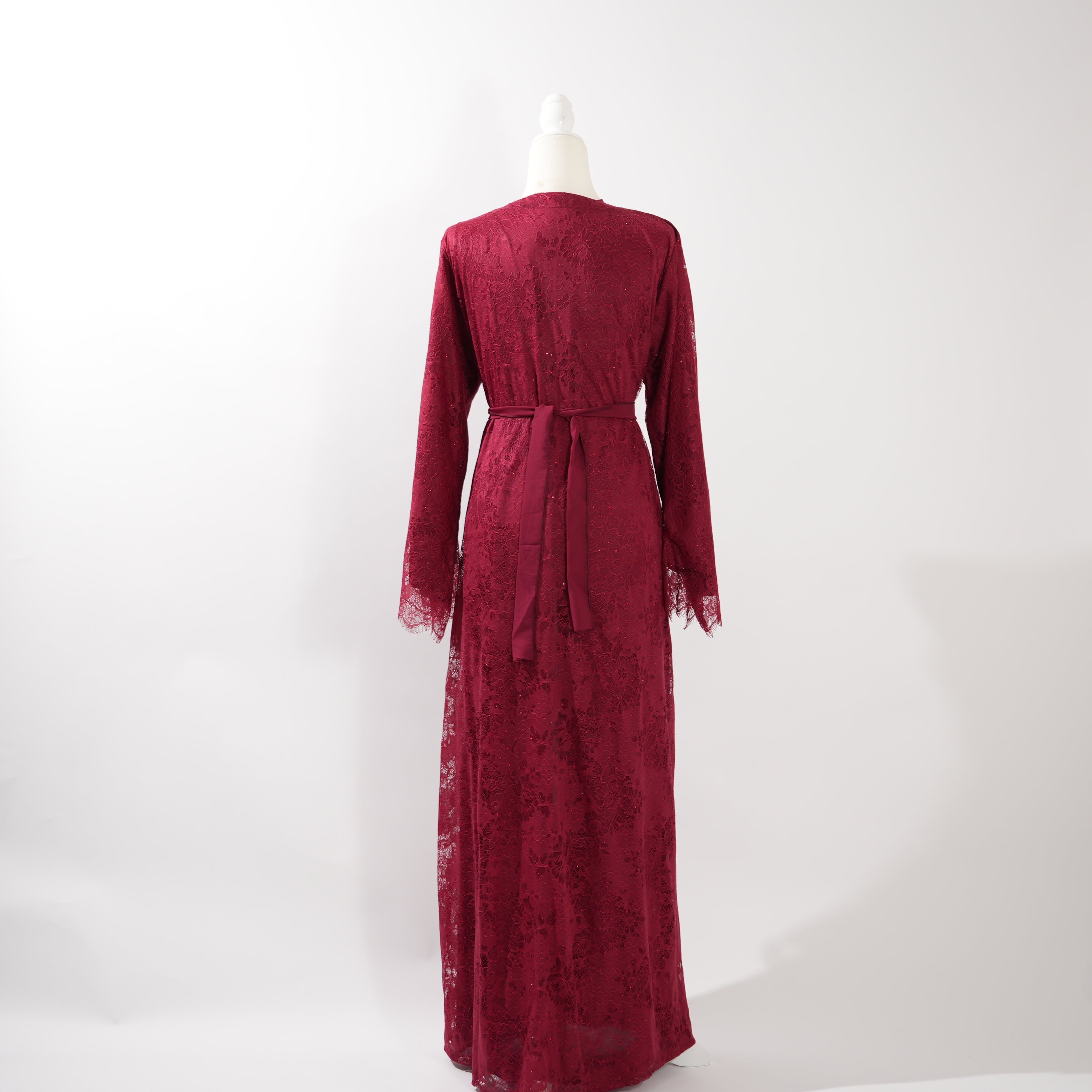 Burgundy Stoned Abaya ￼