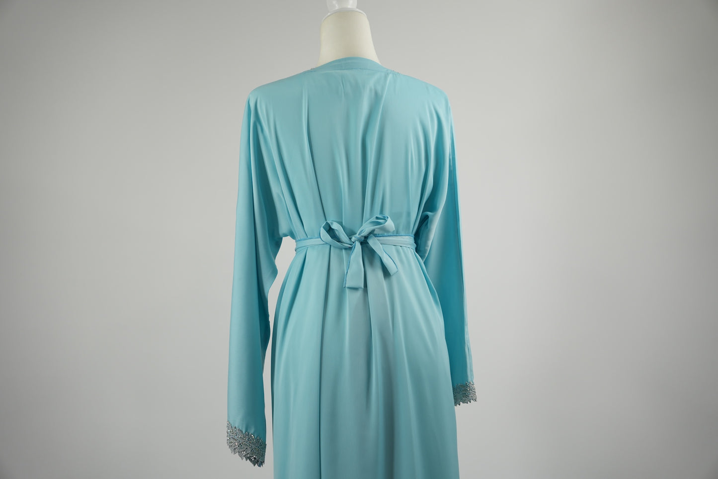 Sky Blue Open Abaya & Dress Set - Sky Blue