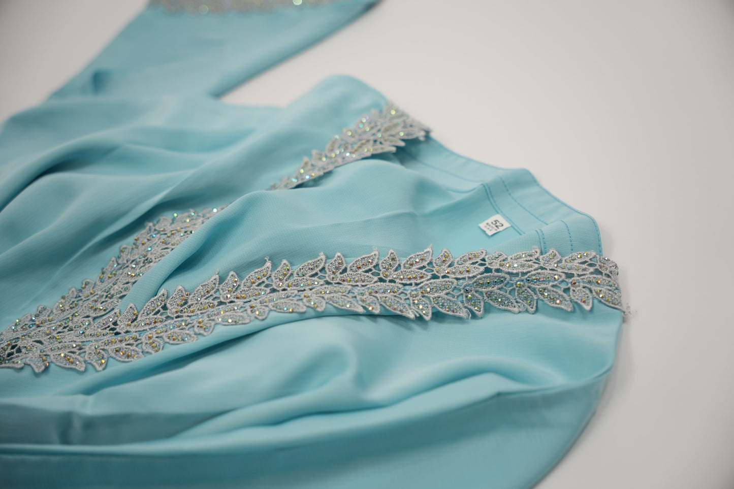 Sky Blue Open Abaya & Dress Set - Sky Blue