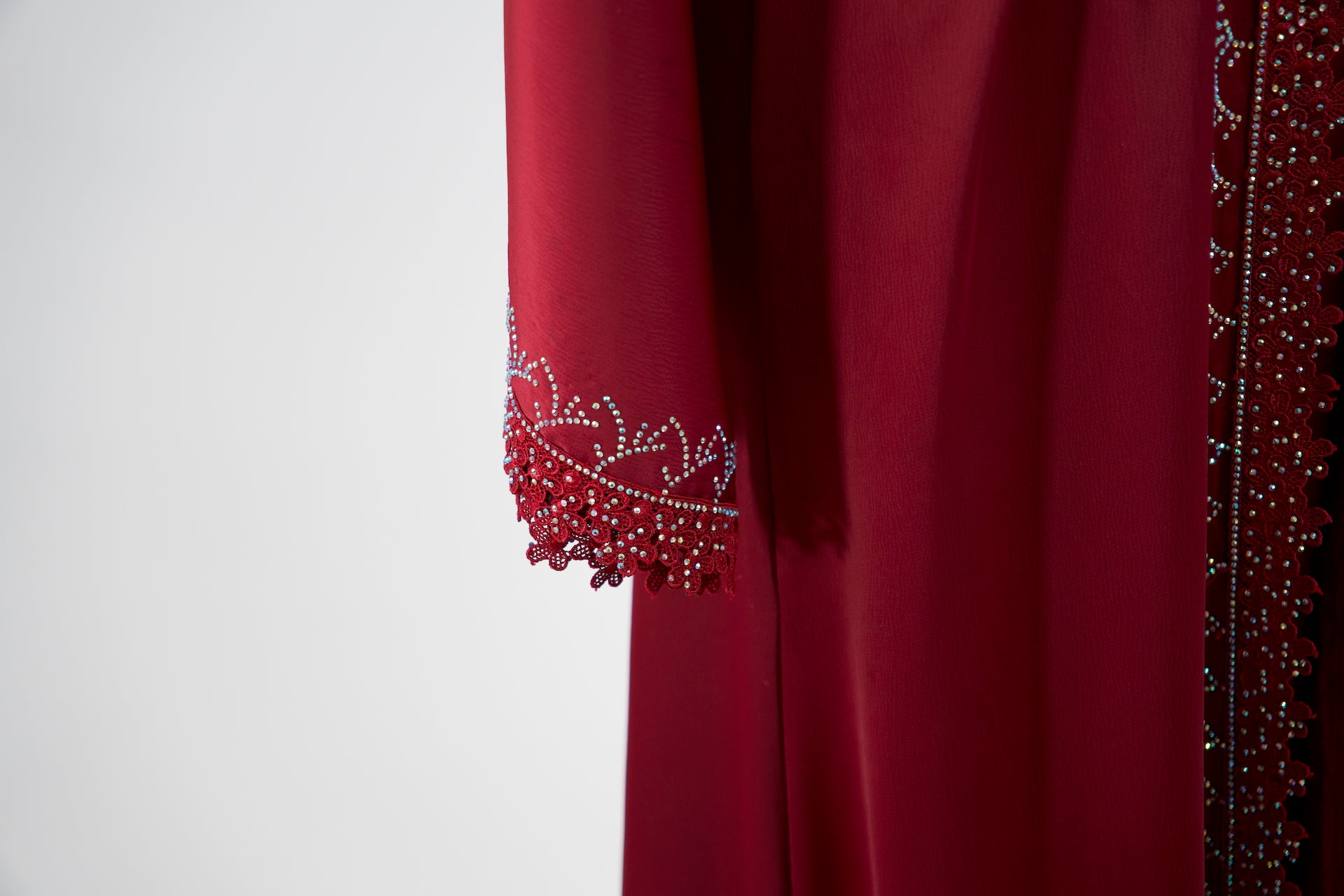 Luxury Burgundy Abaya