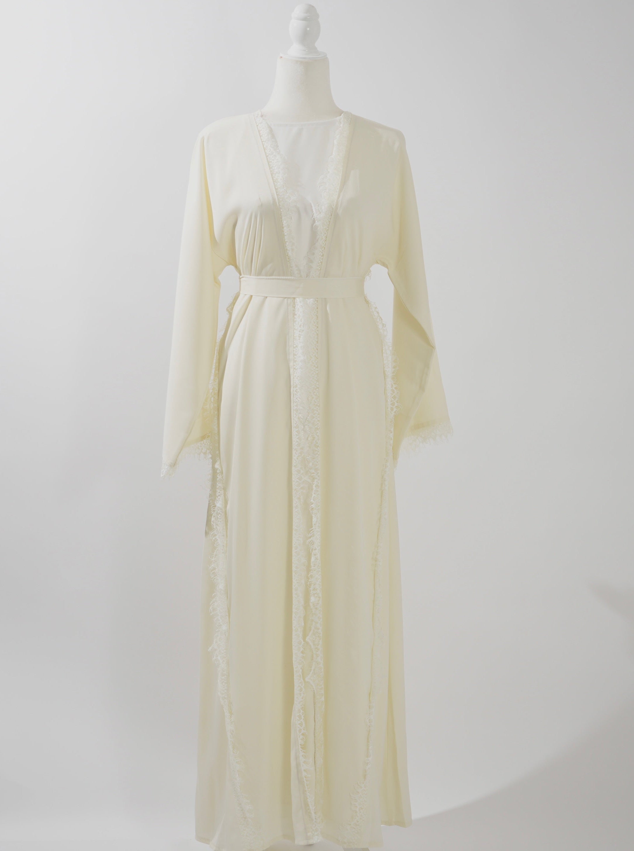 Butter Yellow Lace Abaya